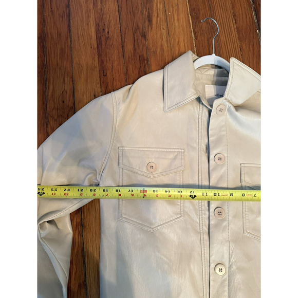 Aritzia Wilfred Faux Leather Long Sleeve Shirt Jacket Ganna Shacket Size Small - Picture 7 of 11